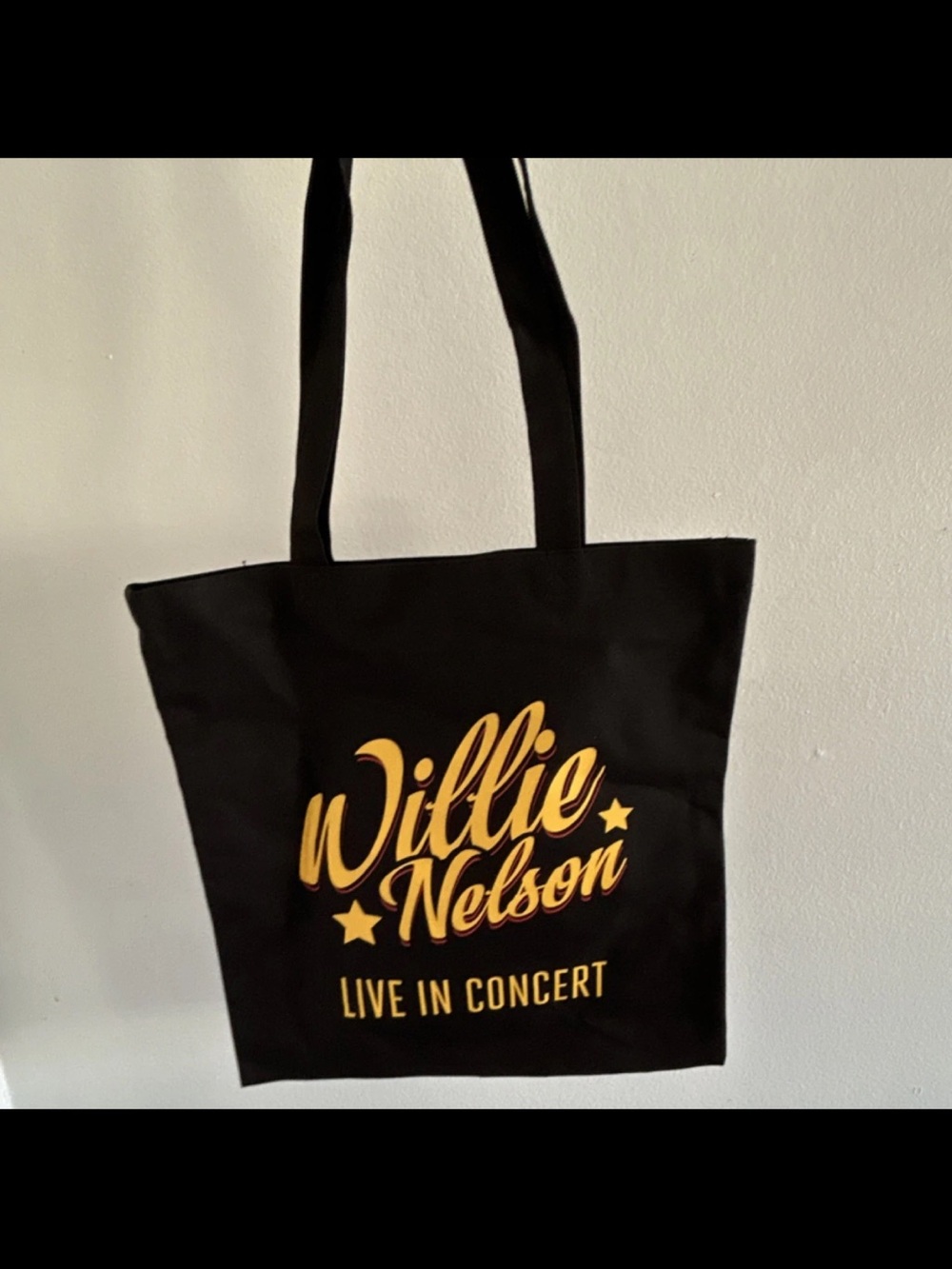 Willie Nelson Black Concert Tote Bag